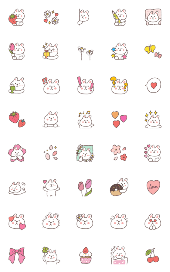 [LINE絵文字]かわいい♡うさぎ2の画像一覧
