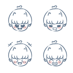 [LINE絵文字] Bangs girl emoji1の画像