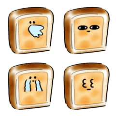 [LINE絵文字] シンプル チーズトースト 日常会話の画像