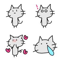 [LINE絵文字] はいいろねこさん絵文字の画像