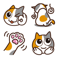 [LINE絵文字] 三毛ねこの絵文字の画像