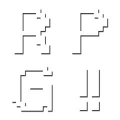 [LINE絵文字] ドット＆ドロップシャドウデコ文字 ゴシックの画像