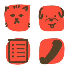 [LINE絵文字] Daily Emojis ＆ Animals in Redの画像