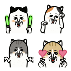 [LINE絵文字] 動くパンダねこおっさん絵文字の画像