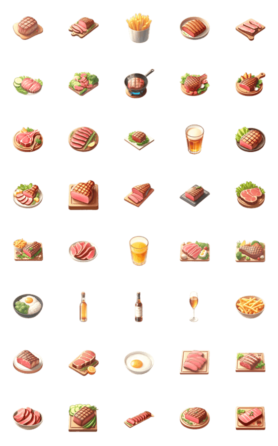 [LINE絵文字]ステーキ 絵文字の画像一覧