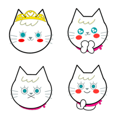 [LINE絵文字] しろねこちゃん#2⭐︎表情絵文字の画像