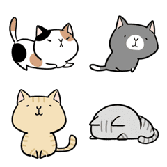 [LINE絵文字] もっちりゆるねこ～絵文字の画像