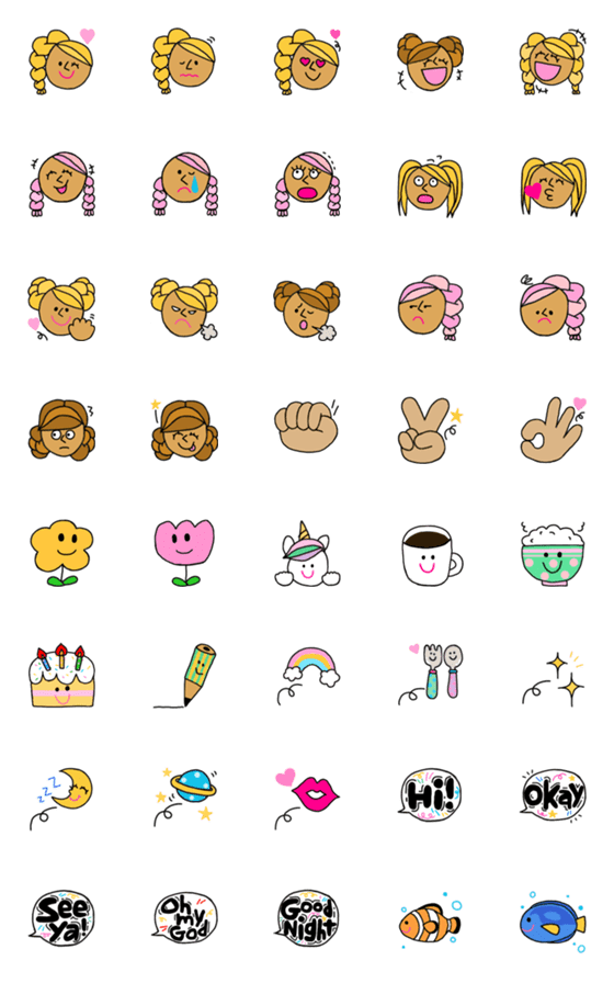 [LINE絵文字]Chisqo and Minmi Emoji 2の画像一覧