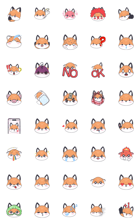 [LINE絵文字]Bubble Baby Foxの画像一覧