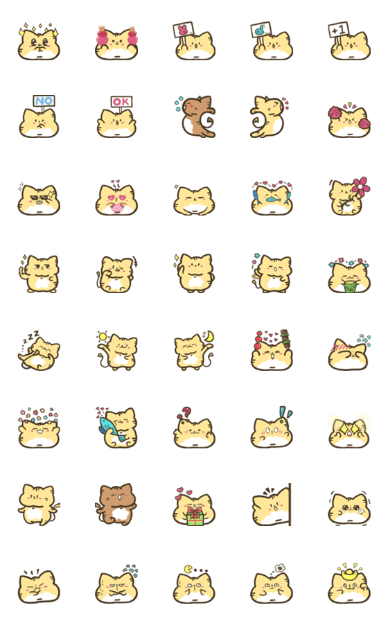 [LINE絵文字]Orange Meow's Emojiの画像一覧