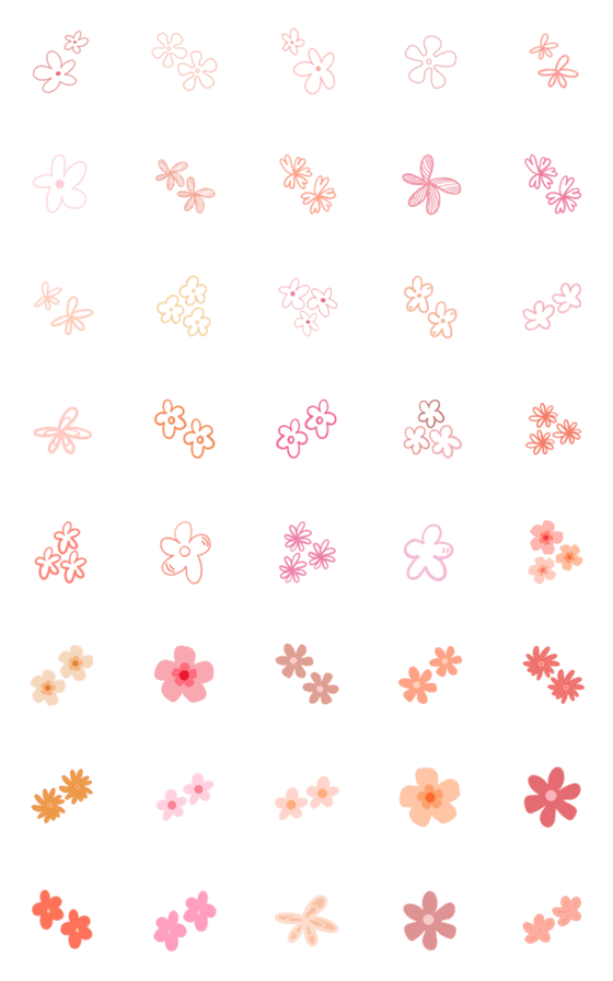 [LINE絵文字]lots of cute flowersの画像一覧