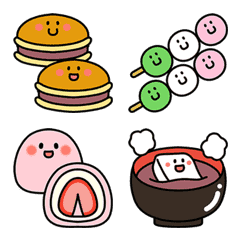 [LINE絵文字] 瞬きする！あのファニーフェイス【和菓子】の画像
