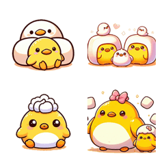 [LINE絵文字] cute yellow chick duck1の画像