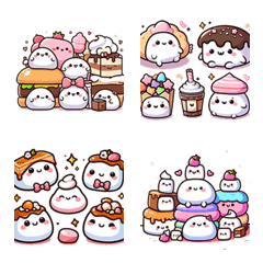 [LINE絵文字] Cute doll marshmallow 2の画像