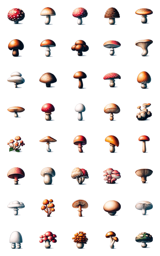 [LINE絵文字]いろんなきのこ絵文字の画像一覧