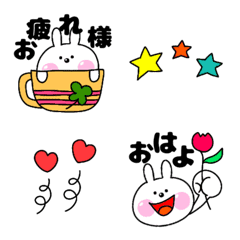 [LINE絵文字] 便利♥うさぎちゃん挨拶の画像