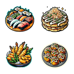 [LINE絵文字] 日本に来たら食べて欲しいの画像