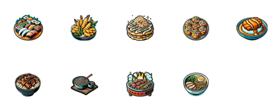 [LINE絵文字]日本に来たら食べて欲しいの画像一覧