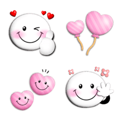 [LINE絵文字] スマイルニコちゃん♡ぷっくり絵文字(白3)の画像