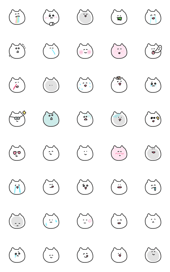 [LINE絵文字]【シンプルにねこ】の画像一覧