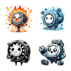 [LINE絵文字] Cute Motor-kun emoji of electronic partsの画像