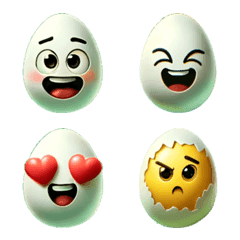 [LINE絵文字] 面白い卵のキャラクター絵文字の画像