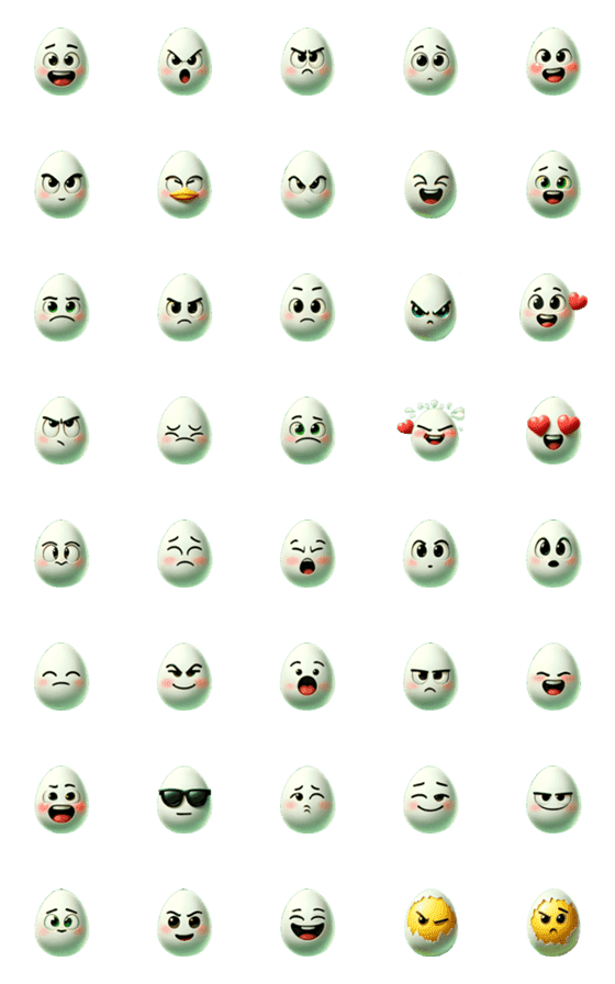[LINE絵文字]面白い卵のキャラクター絵文字の画像一覧