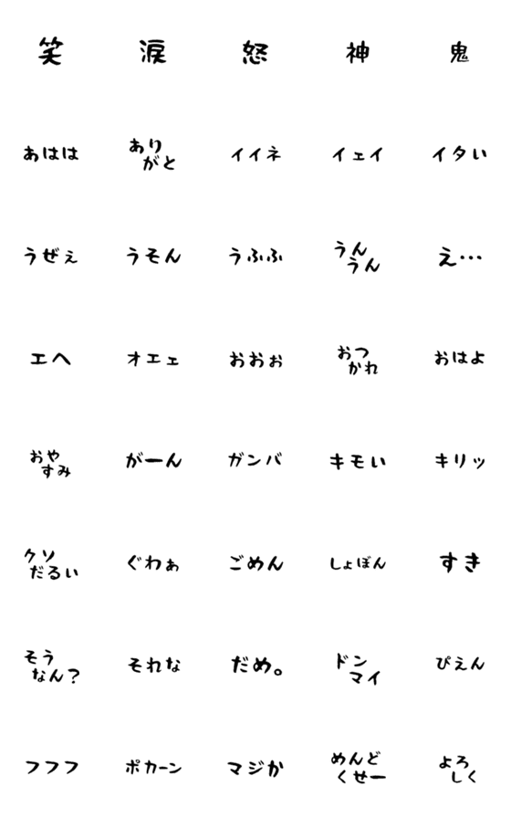 [LINE絵文字]添えるセリフ絵文字①の画像一覧