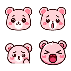 [LINE絵文字] ピンク系 - 可愛い小さなクマの画像