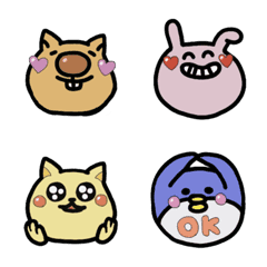 [LINE絵文字] 毎日かわいい＊使いやすい癒し丸動物◎の画像