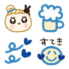 [LINE絵文字] 大人♡素敵ブルー絵文字の画像