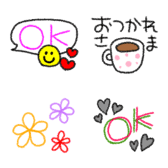 [LINE絵文字] OK多め⭐えんぴつ絵文字の画像