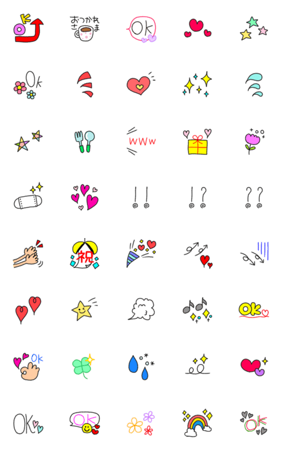 [LINE絵文字]OK多め⭐えんぴつ絵文字の画像一覧