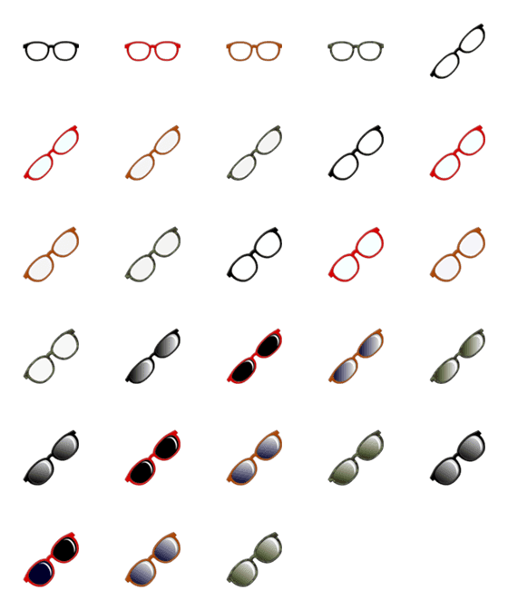[LINE絵文字]眼鏡とサングラスの絵文字 【修正版2】の画像一覧