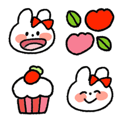普通のうさぎちゃん赤レッドの絵文字メイン画像