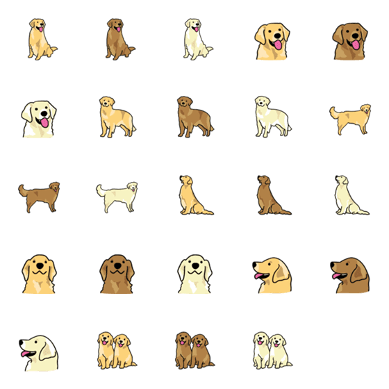 [LINE絵文字]ロキアコ ゴールデンレトリバー絵文字2の画像一覧