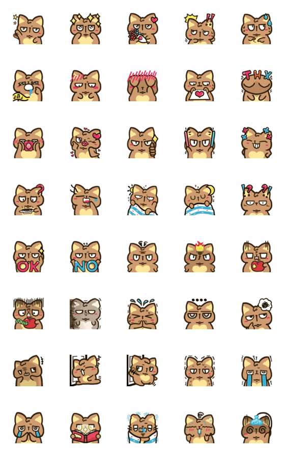 [LINE絵文字]Brown Meow's Emojiの画像一覧