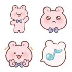 [LINE絵文字] ピンクくまちゃん絵文字の画像