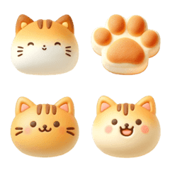 [LINE絵文字] ねこ パン キュート 絵文字の画像