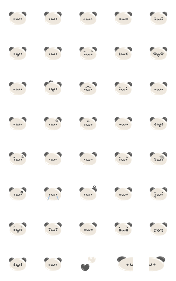 [LINE絵文字]ぷっくりパンダの画像一覧