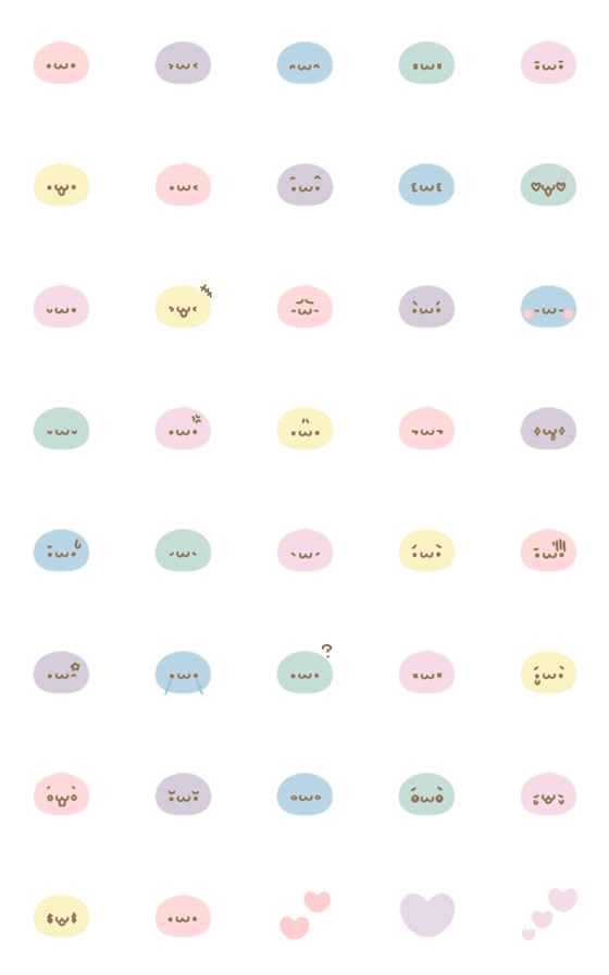 [LINE絵文字]まるいの / パステルカラーの画像一覧