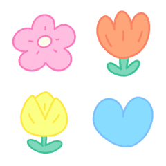 [LINE絵文字] oaplsrp Emoji : Colorful Flowersの画像