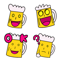 [LINE絵文字] ビールくんとカニくん 絵文字の画像