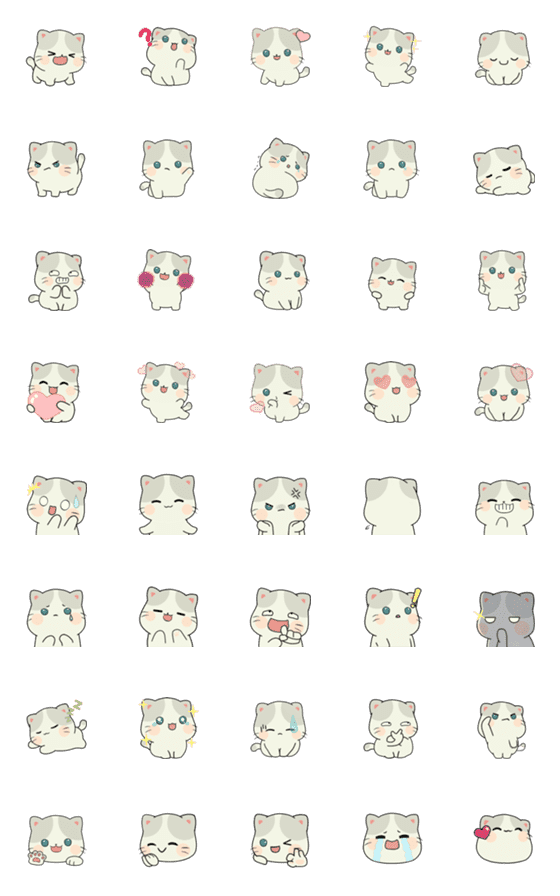 [LINE絵文字]Miu Miu Cat Animated emojiの画像一覧