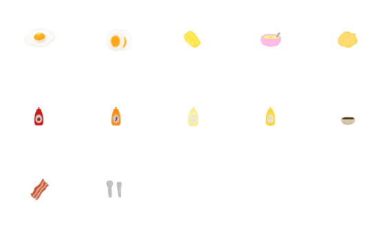 [LINE絵文字]Mr. Egg and Baconの画像一覧