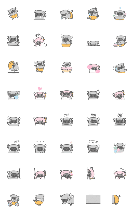 [LINE絵文字]Tidlom Pastel Emoji 2 Animateの画像一覧