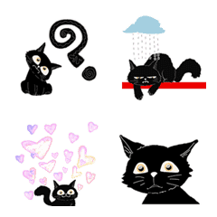 [LINE絵文字] 黒猫（アニメーション絵文字）の画像