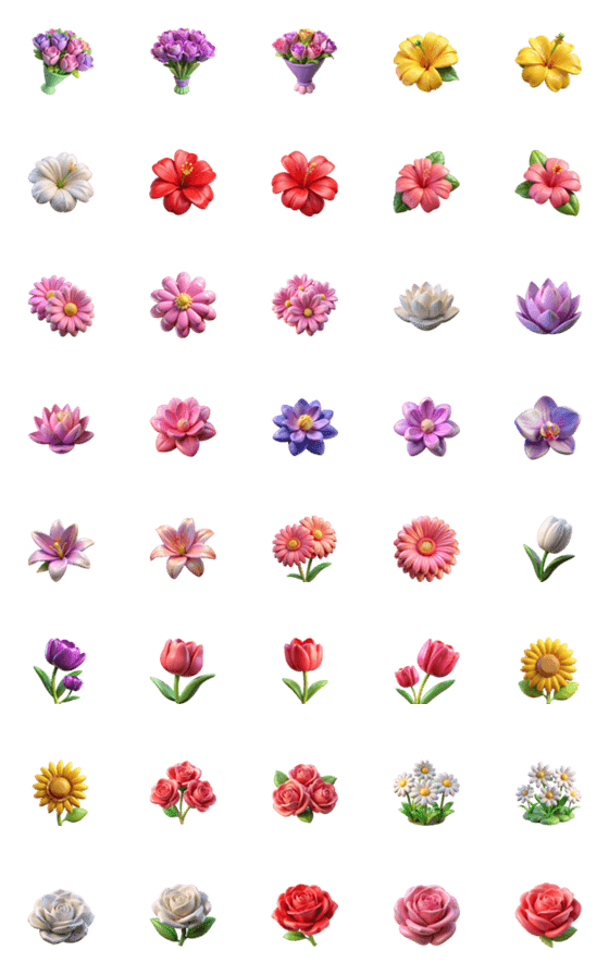 [LINE絵文字]cute flowers.の画像一覧