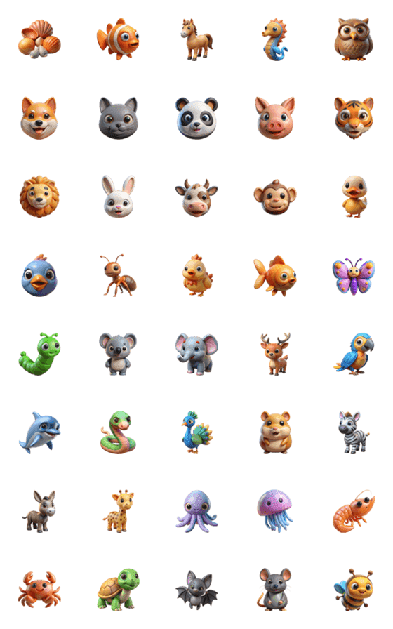 [LINE絵文字]cute little animals.の画像一覧