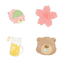 クマさん好きの春を彩る絵文字の絵文字メイン画像